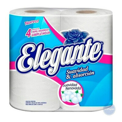 Papel Higiénico Elegante 30 Mts X 4 Rollos