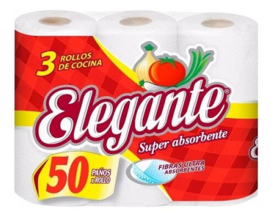 Rollo De Cocina Elegante 50 Paños X 3 Rollos (Cod. 927)