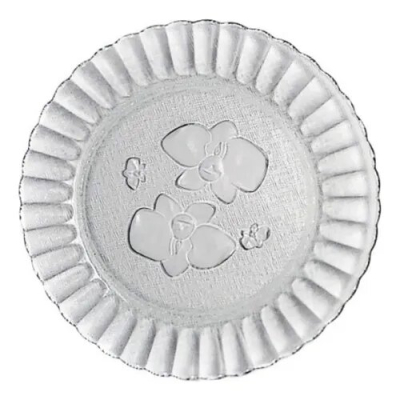 Plato De Vidrio Durax Orquidea Playo