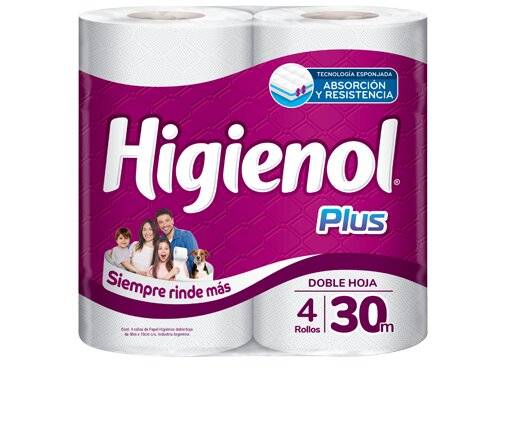 Papel Higienico Higienol 30 Mts X 4 Rollos (Doble Hoja)