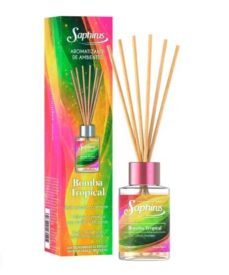 Aromatizador De Ambientes Varillas Difusoras  60 Ml ( Bomba Tropical )