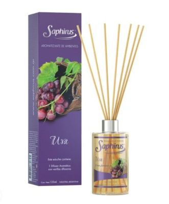 Aromatizador De Ambientes Varillas Difusoras 120 Ml ( Uva )