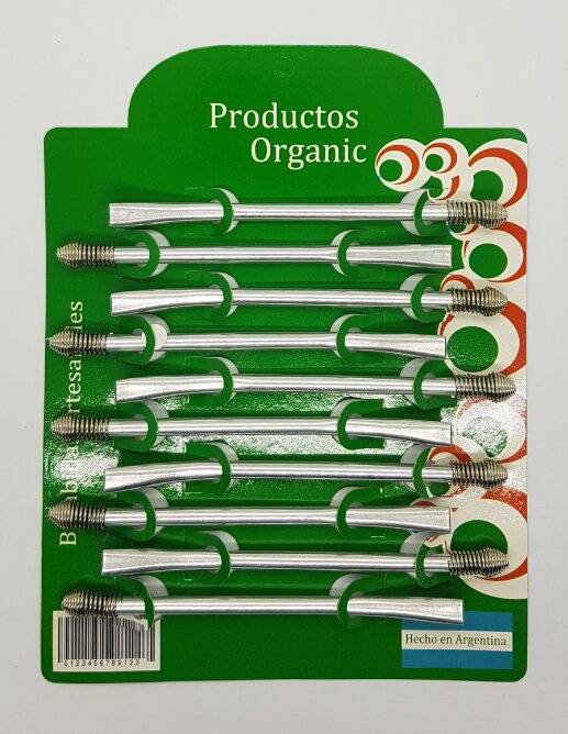 Bombilla Resorte Romyl Plateada ( Pack X 10 )