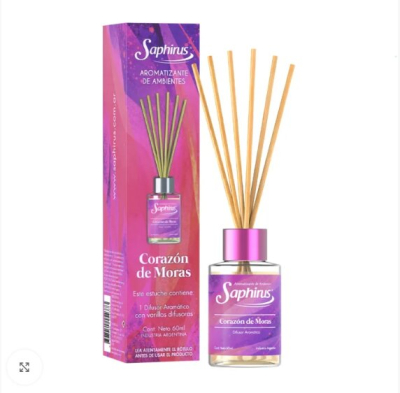 Aromatizador De Ambientes Varillas Difusoras  60 Ml ( Corazón De Moras )