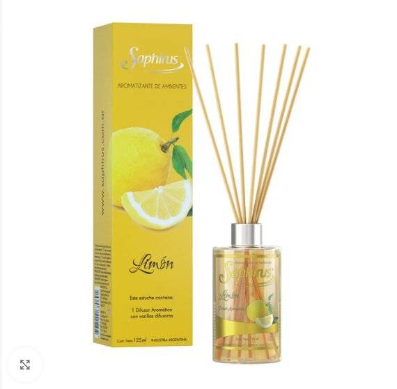 Aromatizador De Ambientes Varillas Difusoras 125 Ml ( Limón )
