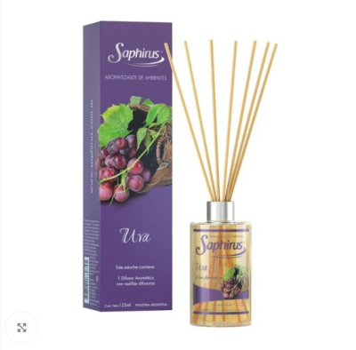 Aromatizador De Ambientes Varillas Difusoras 125 Ml ( Uva )