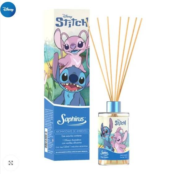 Aromatizador De Ambientes Varillas Difusoras Disney 125 Ml ( Stitch Y Angel )