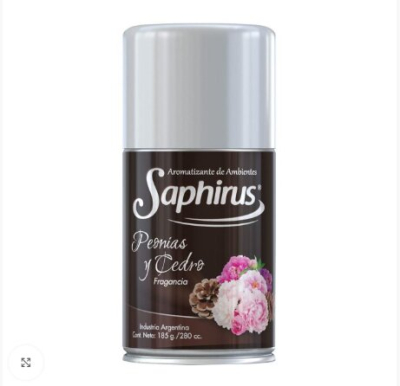 Aromatizador Aerosol Saphirus ( Peonias Y Cedro )